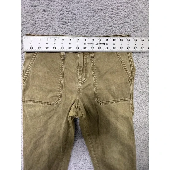 J. Crew Chino Pants Women's Size 26 Green Flex Straight Khaki - Picture 6 of 8